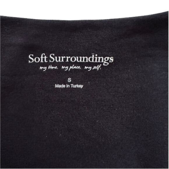 Soft Surroundings Dress Black Shapely Anywhere Short Sleeve Ruched Small - Picture 2 of 12